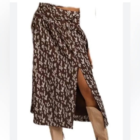 Anthropologie Dresses & Skirts - Anthropologie l NWT Brown Floral Print Midi Skirt Medium